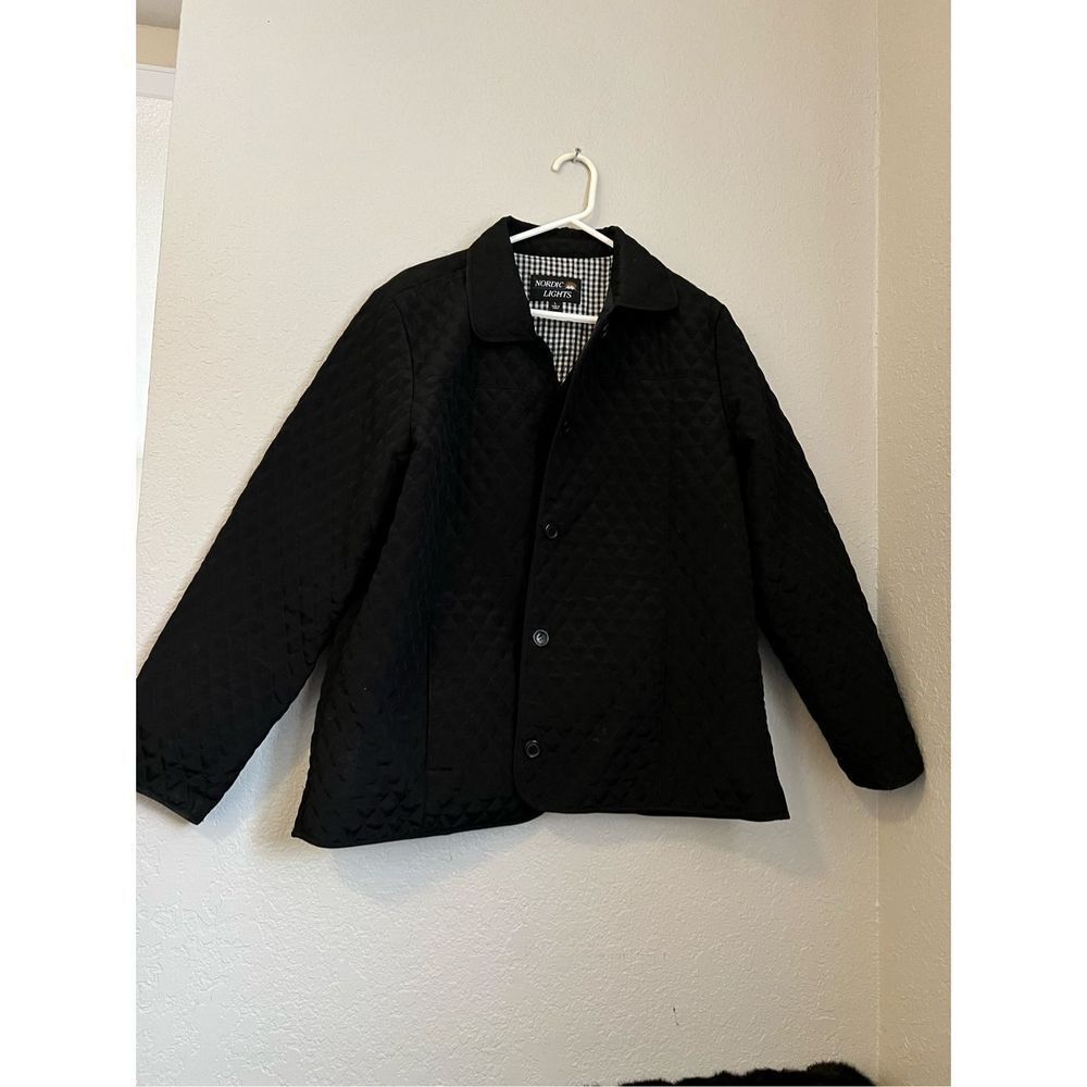 Nordic Lights Quilted‎ Jacket Womens size Large Black